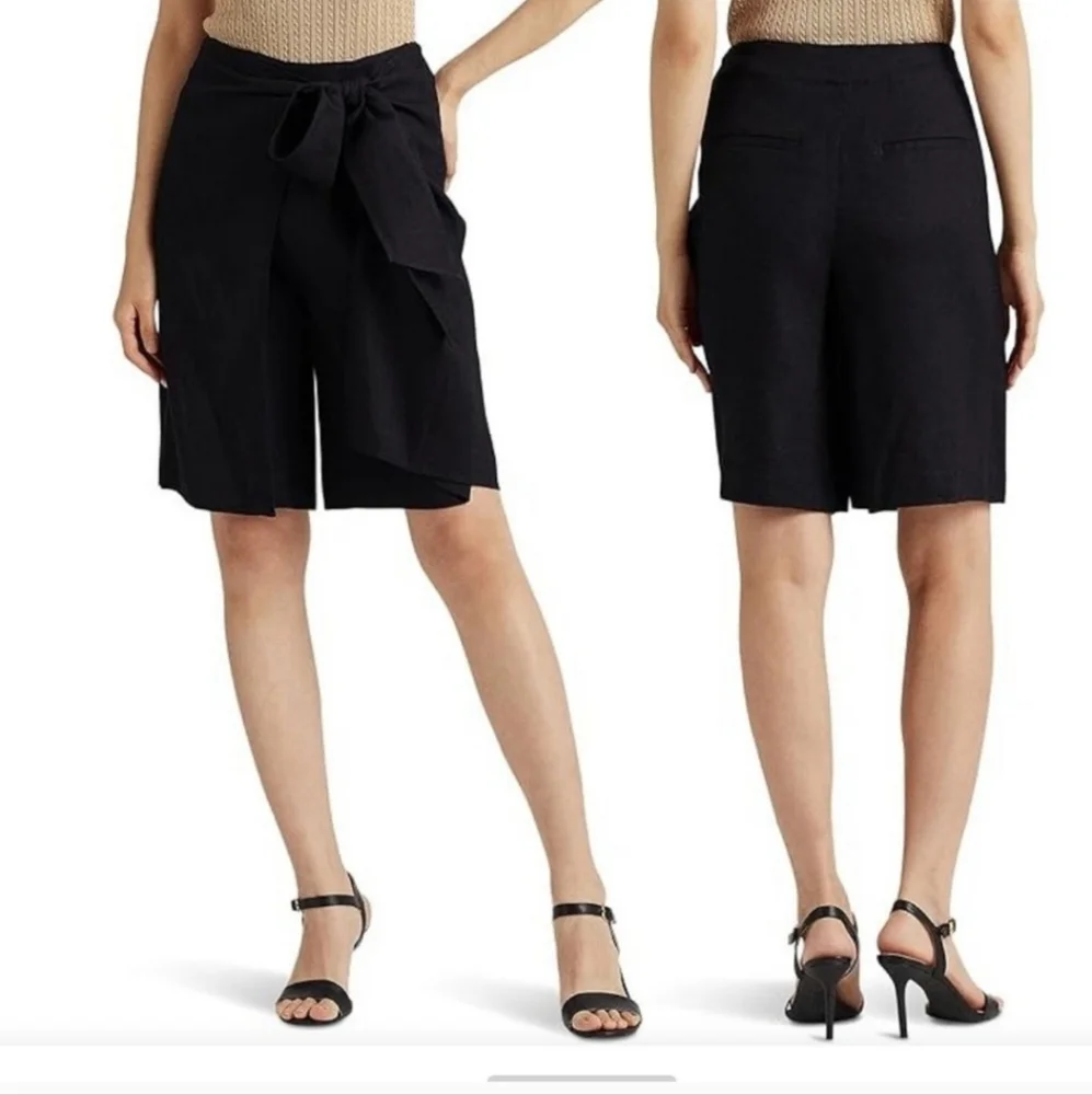 Lauren Ralph Lauren Women's Pleated Georgette Wide-Leg Shorts - Picture 5 of 5